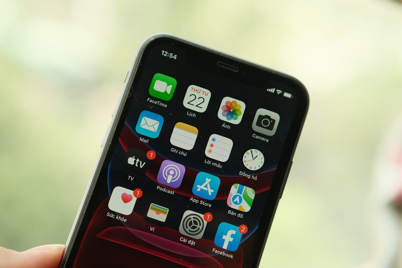 Close-Up Photo of iPhone Screen